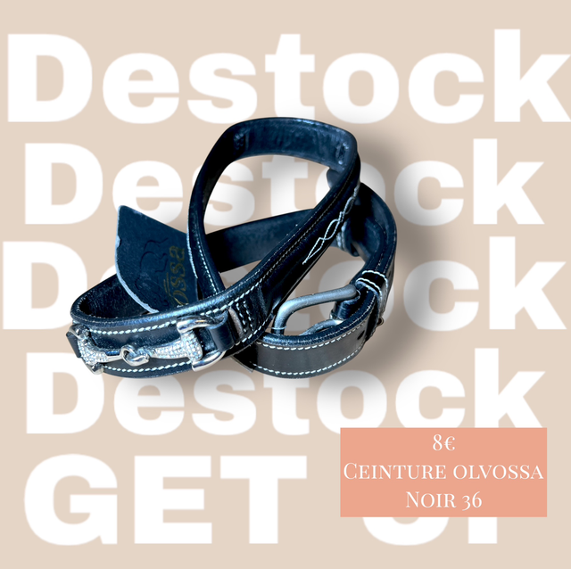 Olvossa ceinture noir mors strass 36