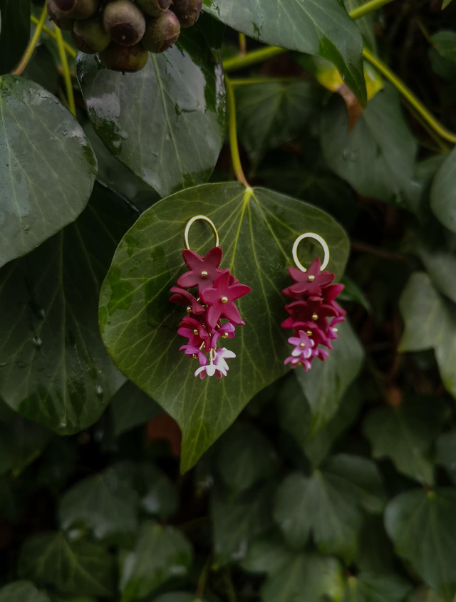 Collection Florale - Boucles d'oreilles Cerise