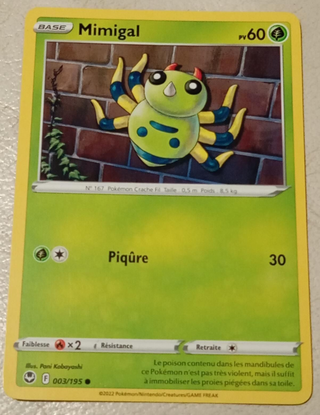 Carte pokémon Mimigal