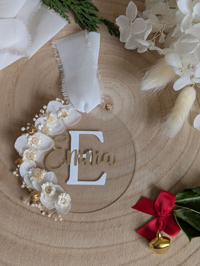 Boules de Noël - Souvenir fleuri d'enfant