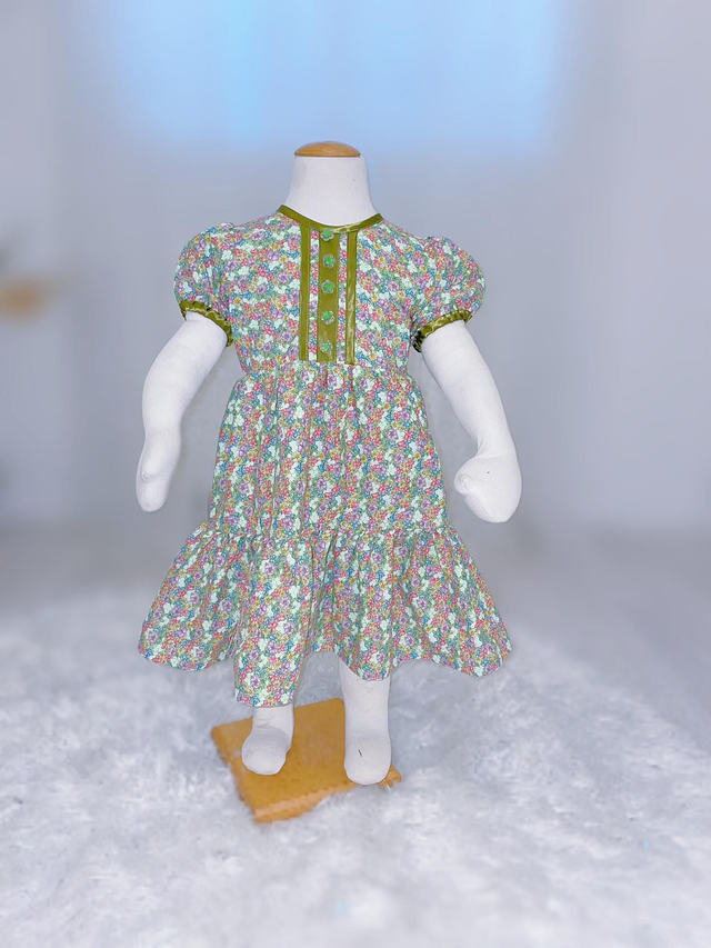 Puuvilla vihreä mekko