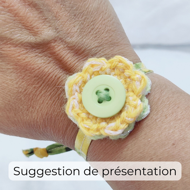 Fleur solo Anémonette Citron Paillettes