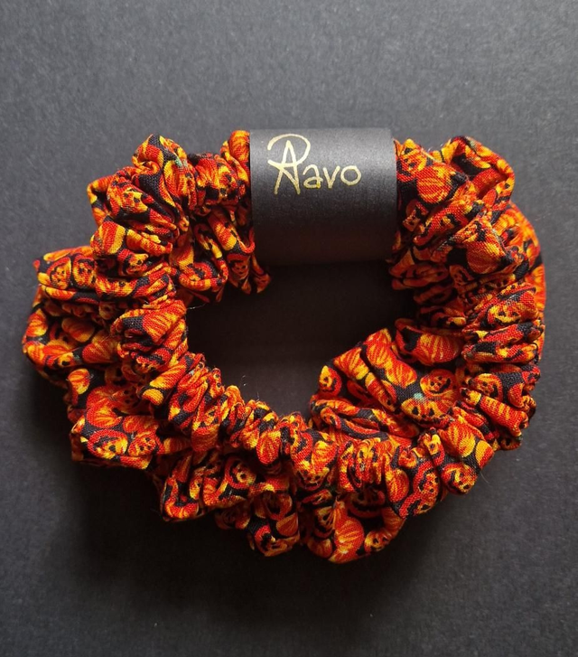 Pumpkin 100% Cotton Scrunchies set
