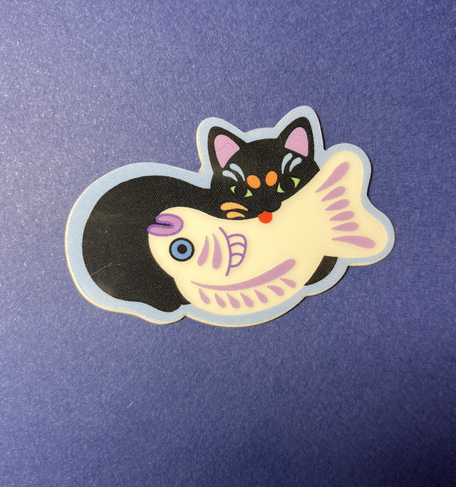 Sticker mini sakana neko phosphorescent