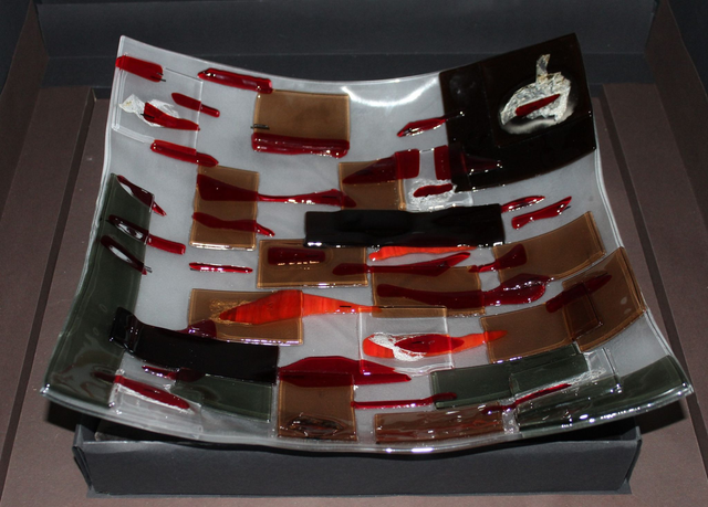 o4 Glasschale PESCE / 37 x 37 cm . tk 8 o02020 00D