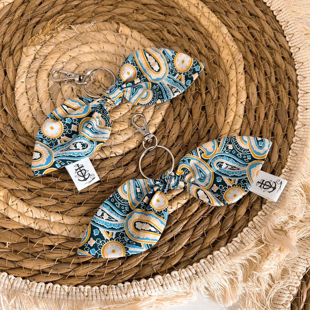 Porte clefs - Paisley Bleu