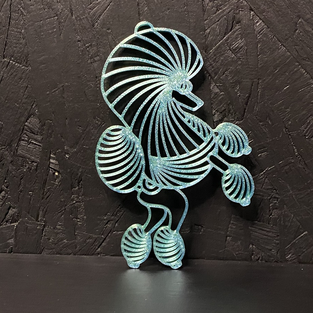 3D - Poodle Continental Turkoois