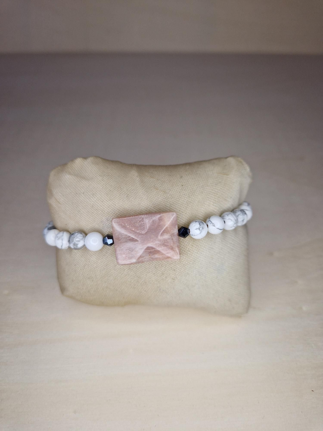 Howlite, Pierre-du-soleil, verre / 043