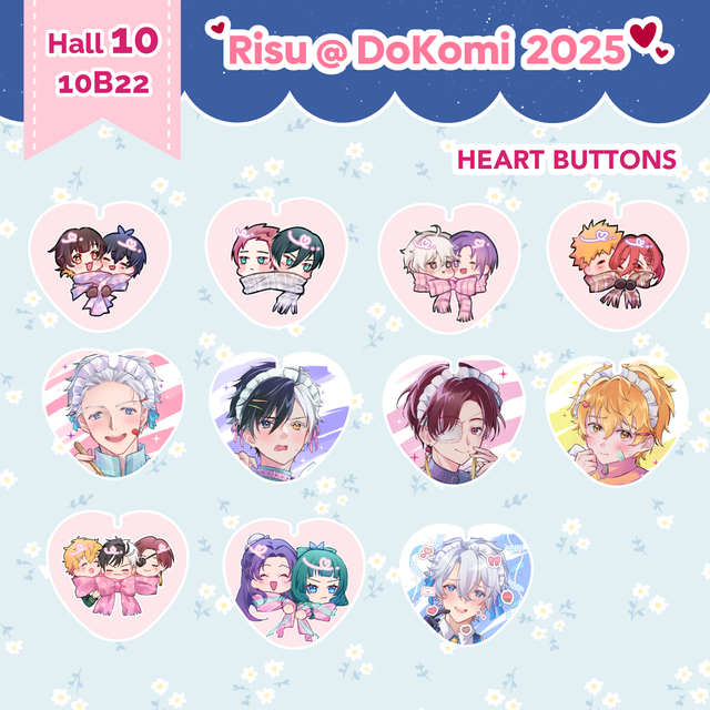 Heart Shape Button Badges