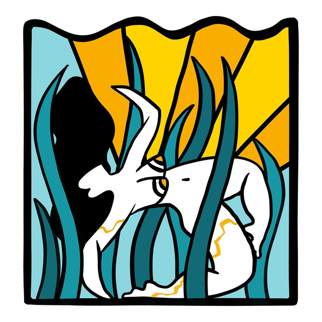 Underwater pixie-glitter sticker