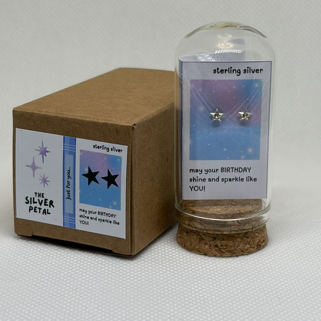 'Birthday Star and Shine' Star Crystal Stud Earrings 