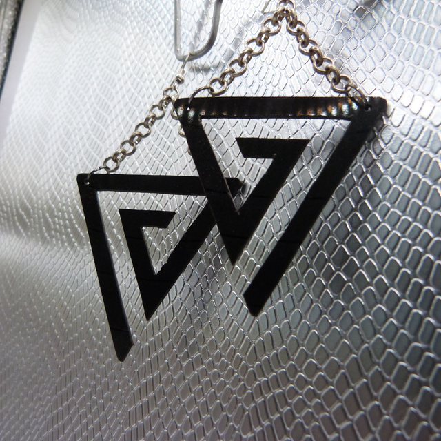 Boucle d'oreille vinyle "Spirale Triangle simple"  