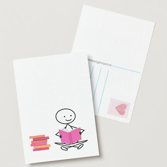 Wenskaart tijd voor jezelf – Robin leest boeken