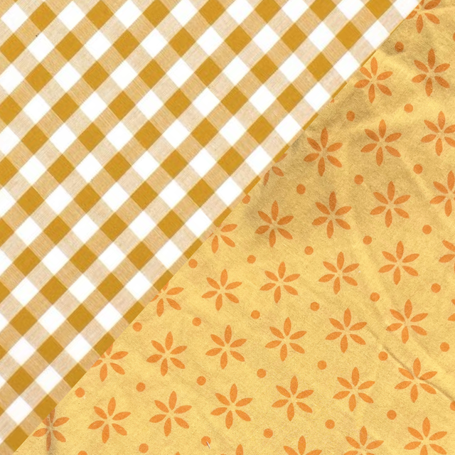 Vichy moutarde/petites fleurs