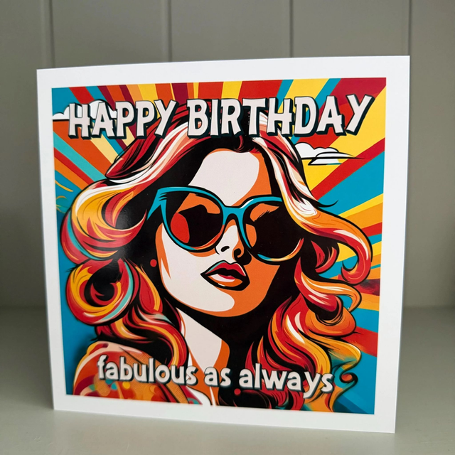 Pop Art Happy Birthday Card: Colourful Retro Design