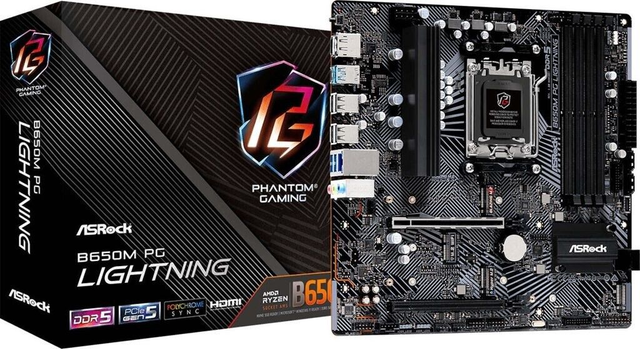02.2.0045 – Scheda Madre ASRock B650M PG Lightning AM5 – Micro‑ATX gaming per Ryzen 7000