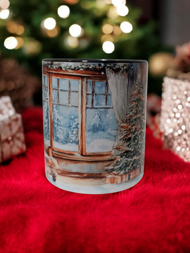 Mug de Noël – Intérieur de Noël & Cheminée Enchantée