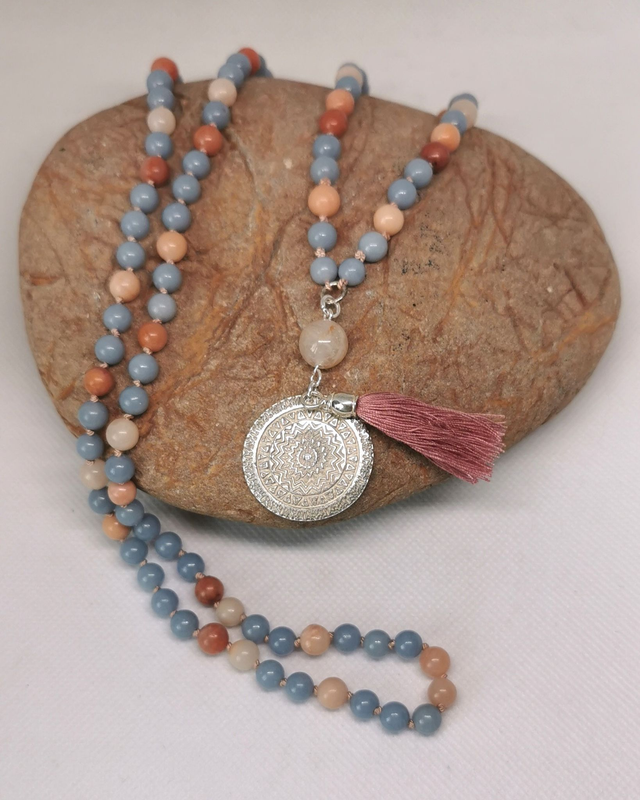 Angelit - Rosa Aventurin Malakette