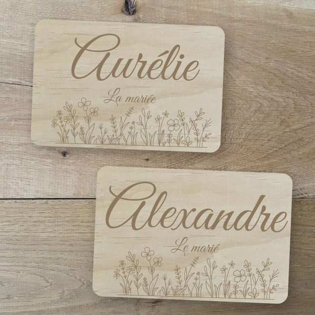 Dos de chaise (Lot de 2) Madame, Monsieur &quot;Agathe&quot; - Personnalisable