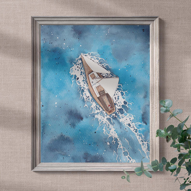 Affiche 40x50 - Bretagne - Le Voilier