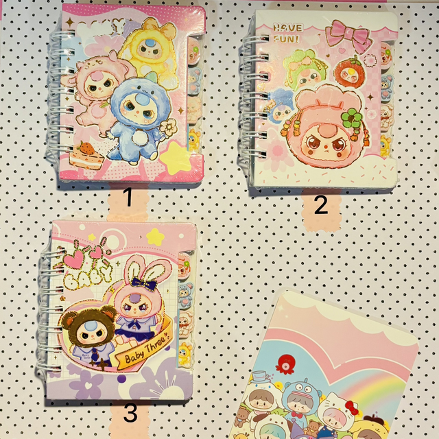 Baby Three Character notebooks 3 designs 