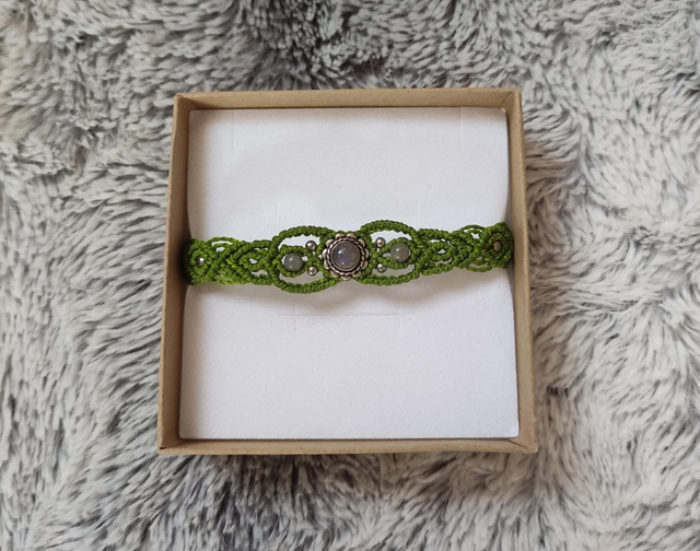 Bracelet vert avec labradorite