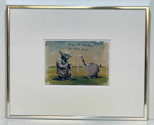 Viel zu lernen du noch hast - Otto Waalkes Kunstpostkarte gerahmt 