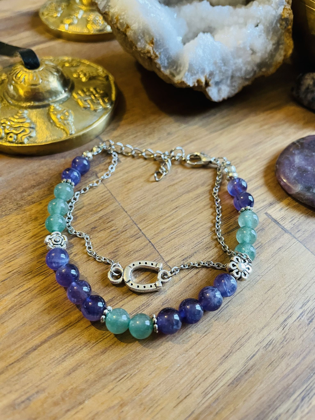 Bracelet en Améthyste et aventurine