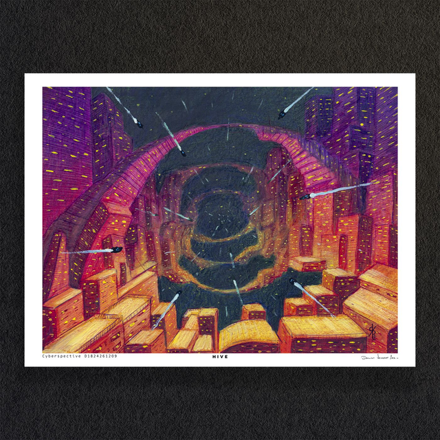 #0201-Cyberspective D1824261209  - HIVE - PRINT - Technique mixte