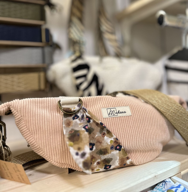 Sac Bahana avec poche intérieure velours rose