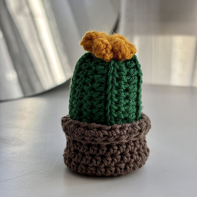 Mini pot cactus fleur jaune