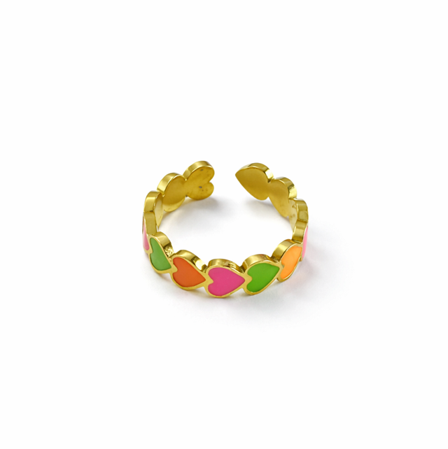 Rainbow heart ring 