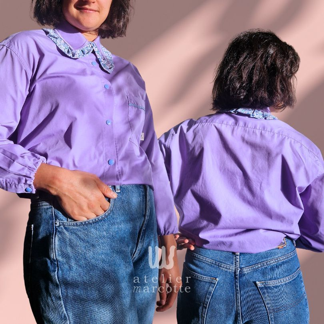 Chemise upcyclée Lisette – Taille M