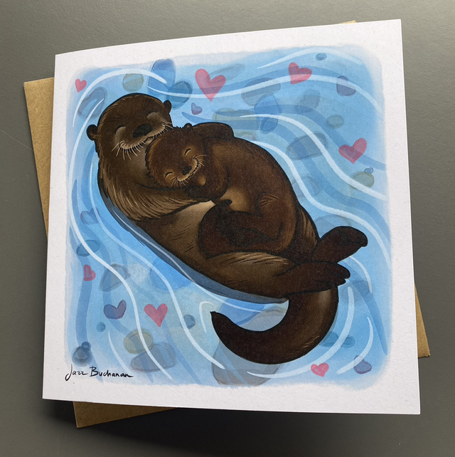 Otter love greeting card