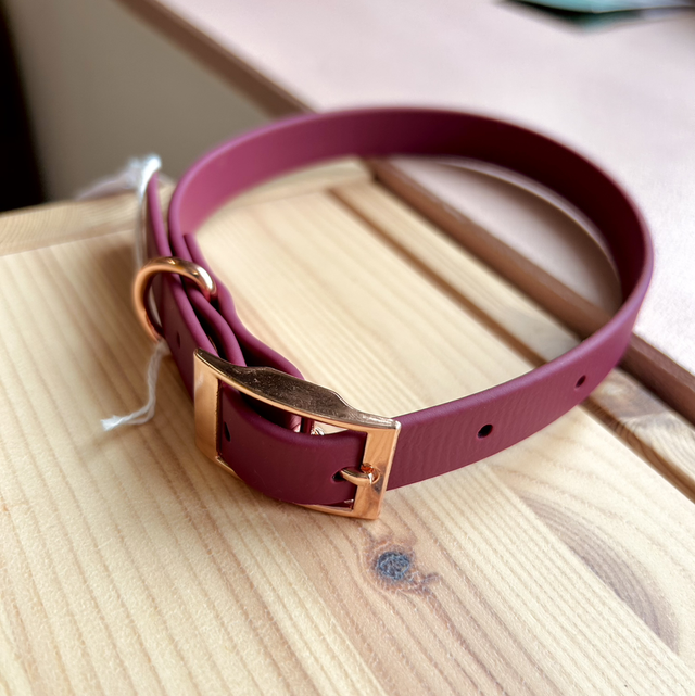 Pet Pooch Boutique Red Wine BioThane Dog Collar - Medium