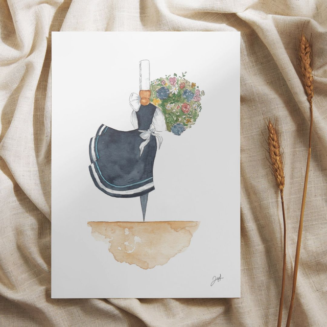 Carte postale - Bigoudène - Le Bouquet