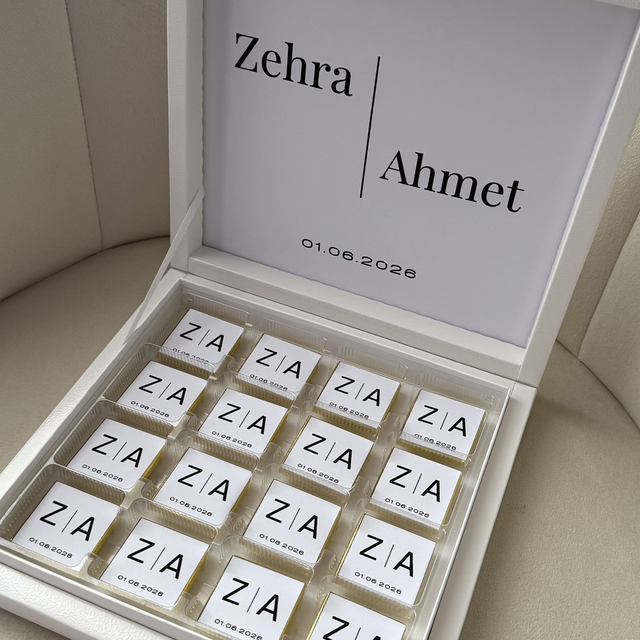 Coffret Simple &amp; Chocolats Personnalisés modèle Iin