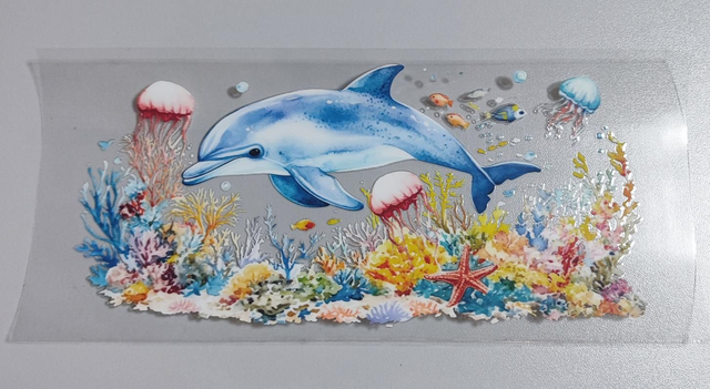 DTF Aufklebe-Folie ca 24x11cm Meerestiere 