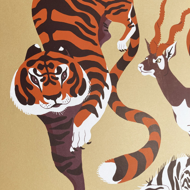 Sérigraphie &quot;Faune d&#039;Asie&quot;