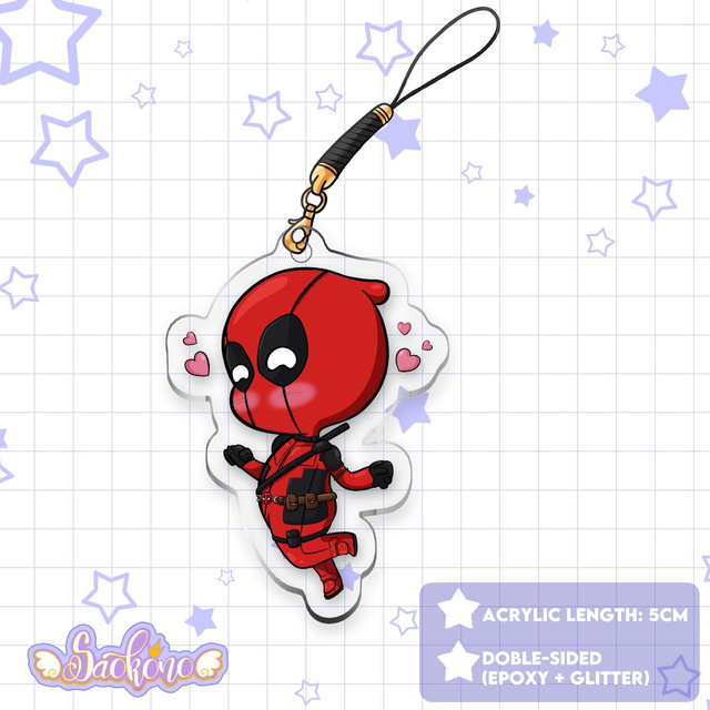 Dead pool phone charm