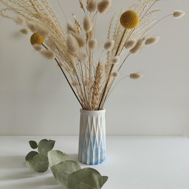 Vase Rêverie thème marin bleu et blanc