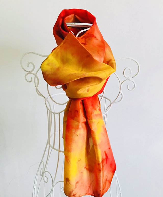 Écharpe en Pongé de Soie Holy Fire 1 Rois 18.38  soie semi légère