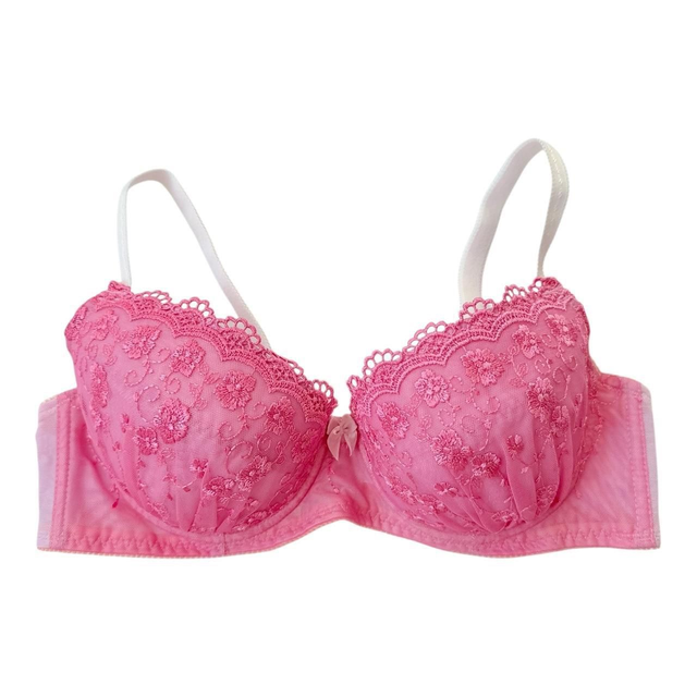 Hot pink Embroidered Japanese Bra UK 38C 