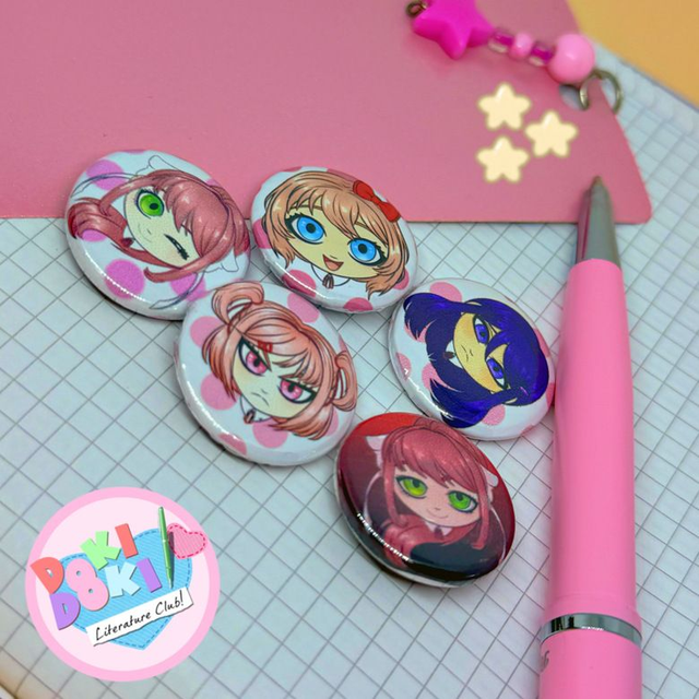 Doki Doki Literature Club buttons set