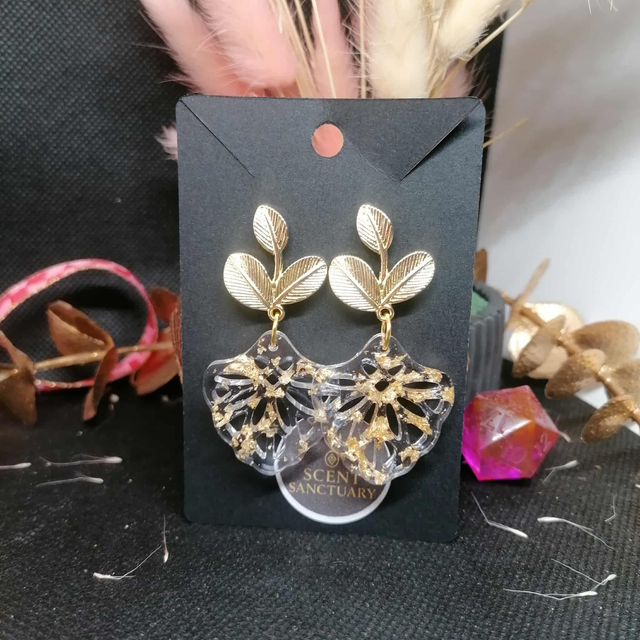Boucles d'oreilles "Feuille dorée"