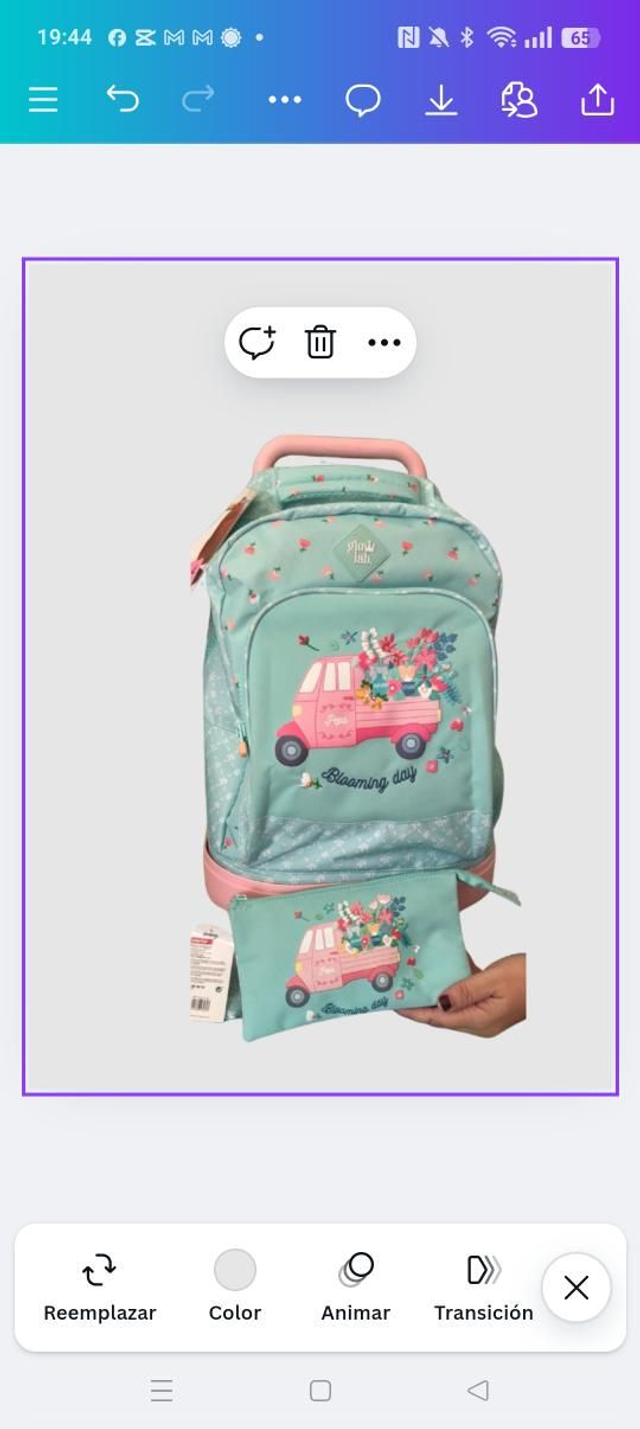 Lote mochila y dos portatodos