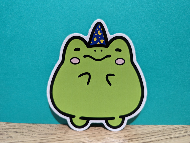 Frog Wizard Sticker 8x8cm 