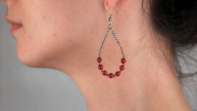 Boucles d'oreilles gouttes 7 jaspes rouges