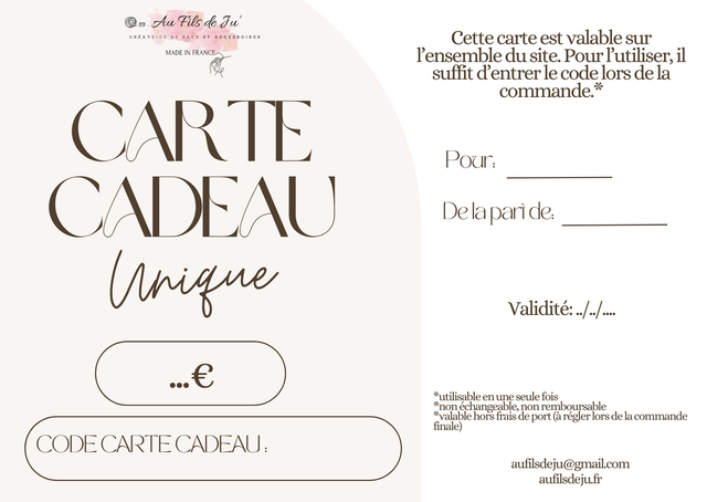 E-carte cadeau