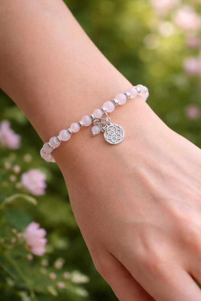 Bracelet Quartz rose minis perles - Amour inconditionnel